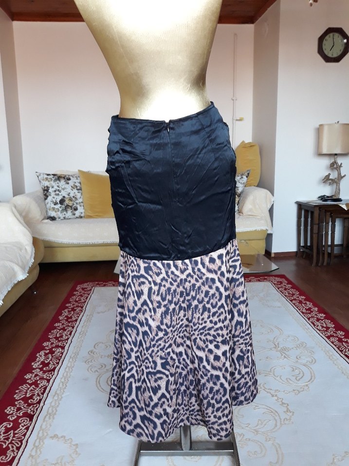 Kadın Siyah Drapeli Uzun Etek - Görsel 3