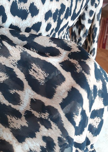 Leopar Desenli Uzun Bohem Elbise - Görsel 5