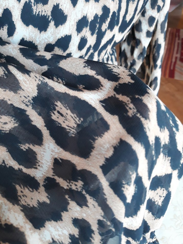 Leopar Desenli Uzun Bohem Elbise - Görsel 5