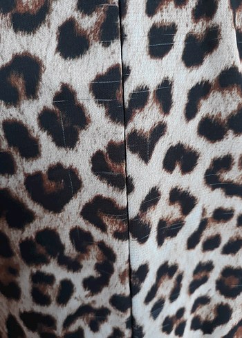 Leopar Desenli Uzun Elbise - Görsel 5