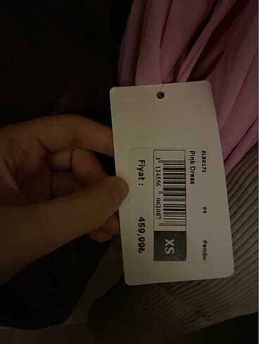 xs Beden Pudra yırtmaçlı saten elbise