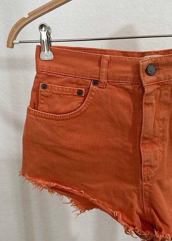 302- Turuncu Kadın Mini Şort - Görsel 2