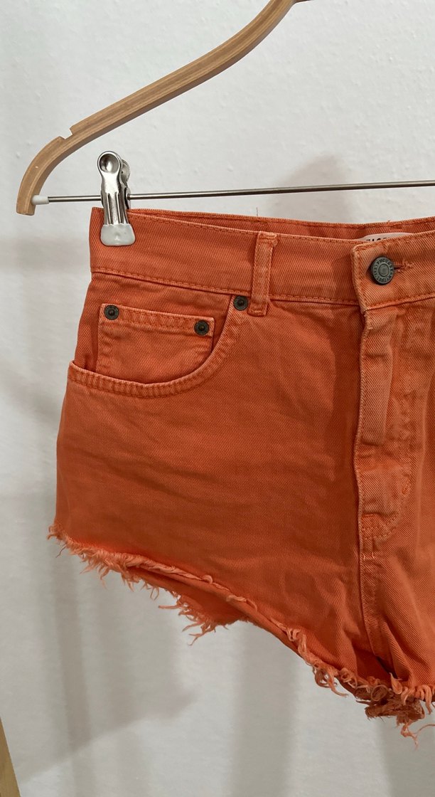 302- Turuncu Kadın Mini Şort - Görsel 2