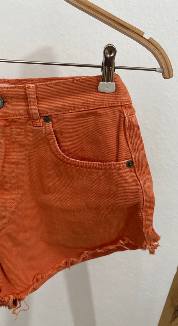 302- Turuncu Kadın Mini Şort - Görsel 3