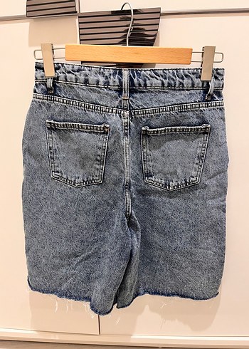38 Beden Bej Kısa Boy Denim Kadın Şort