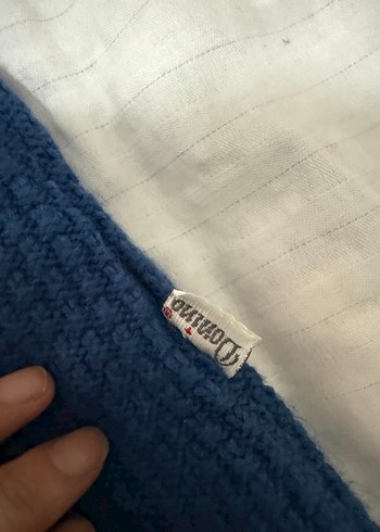 Mavi Örgü Bebek Tulumu Kapüşonlu - Görsel 7