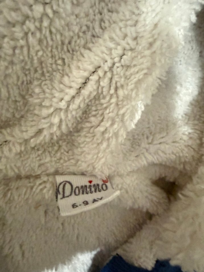 Mavi Örgü Bebek Tulumu Kapüşonlu - Görsel 5