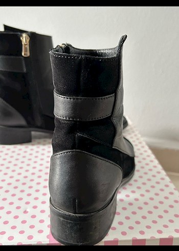 Siyah Deri Stiletto Topuklu Kadın Bot - Görsel 5