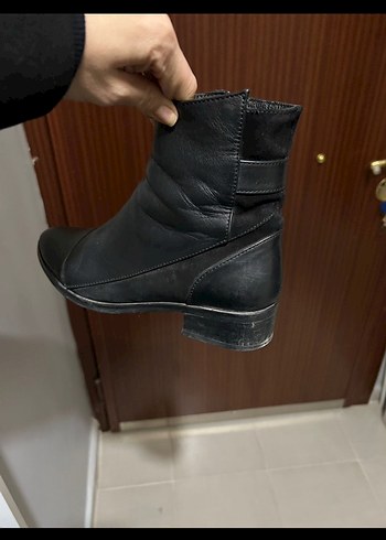 Siyah Deri Stiletto Topuklu Kadın Bot - Görsel 2