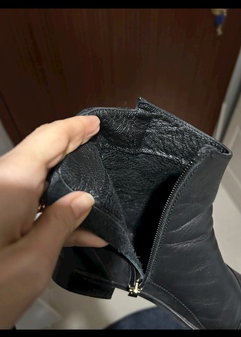 Siyah Deri Stiletto Topuklu Kadın Bot - Görsel 4