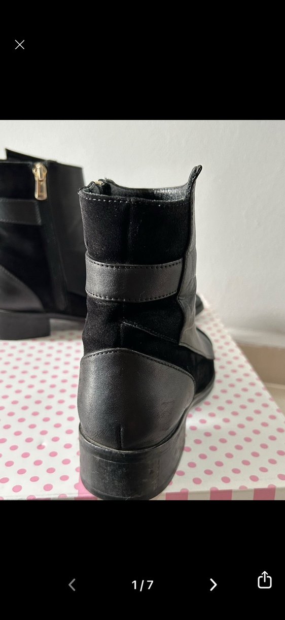 Siyah Deri Stiletto Topuklu Kadın Bot - Görsel 5