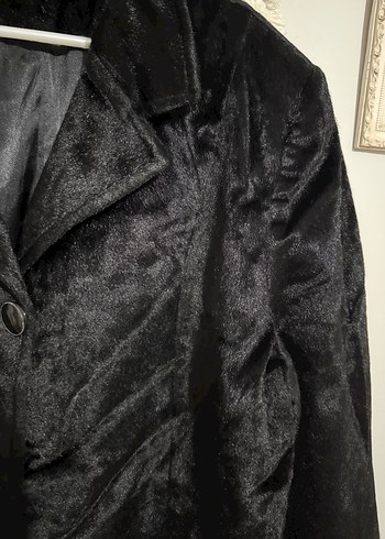 Siyah Süet Kadın Kaban - Görsel 4