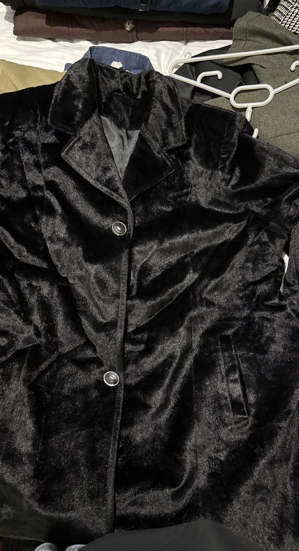 Siyah Süet Kadın Kaban - Görsel 5