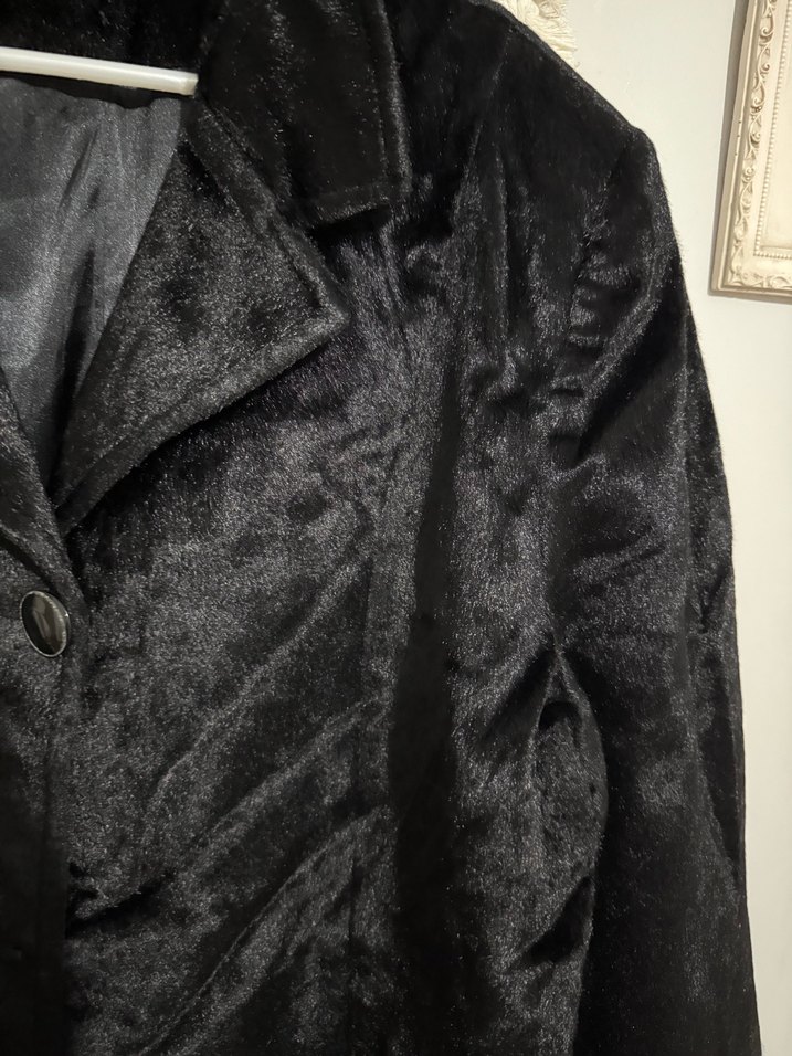 Siyah Süet Kadın Kaban - Görsel 4