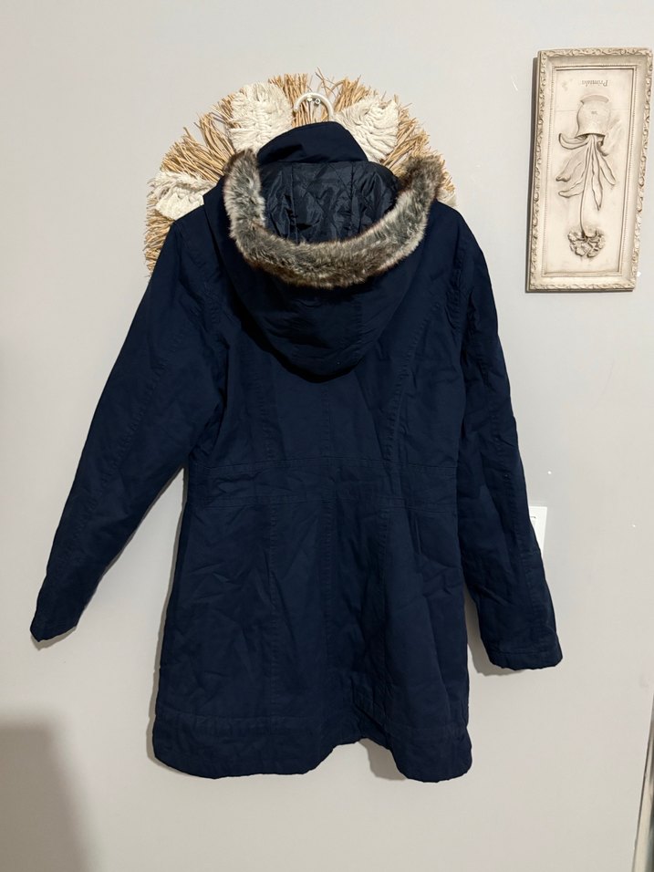 Kadın Lacivert Kürklü  Mont - Görsel 3