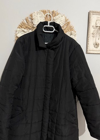 Kadın Siyah Uzun Kışlık kaban mont - Görsel 3