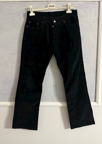 Düğmeli Siyah Denim Erkek Pantolon - Görsel 2