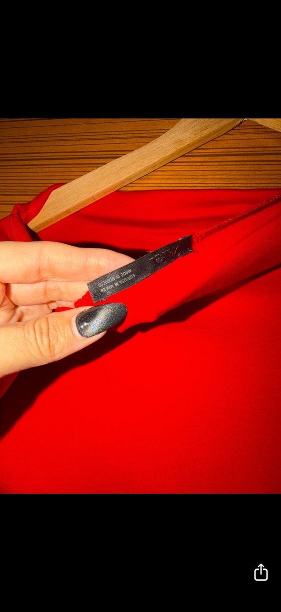 Uzun Kollu Kırmızı Mini Elbise - Görsel 4