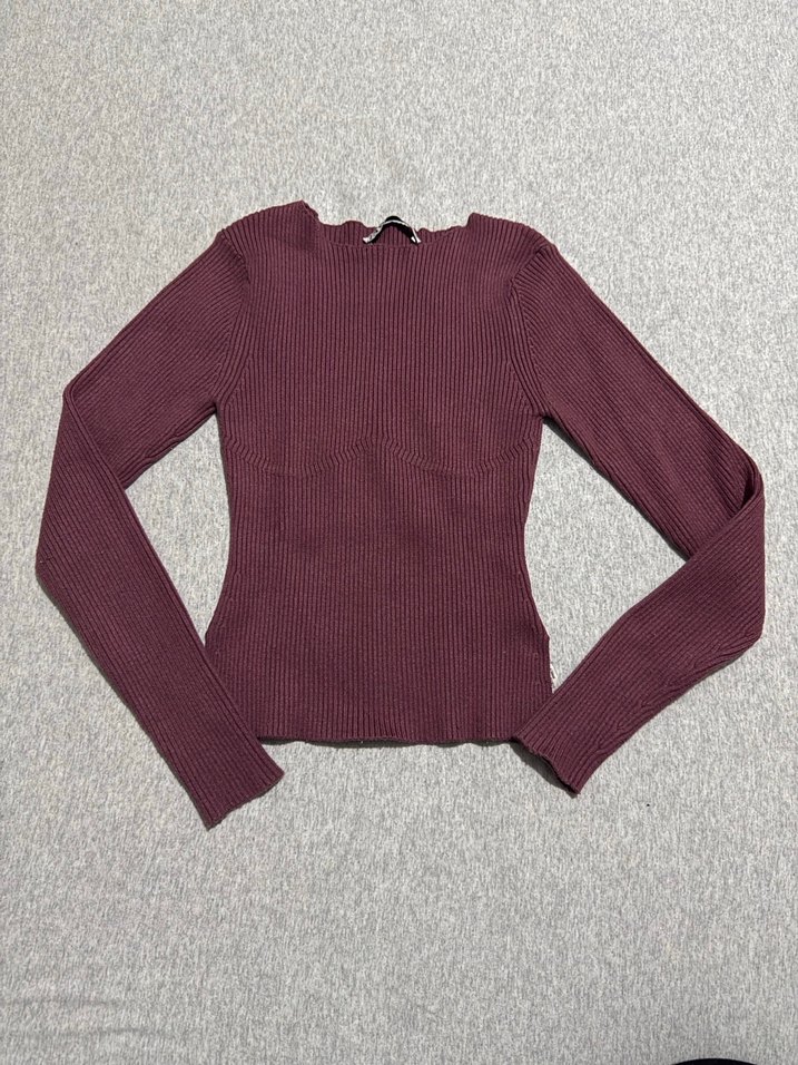 Bordo İnce Örgü Kadın Kazak - Görsel 2