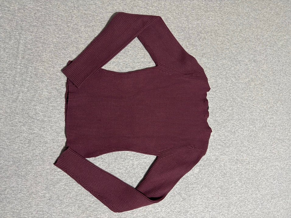 Bordo İnce Örgü Kadın Kazak - Görsel 3