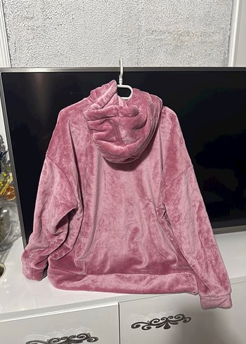 Pembe Kapüşonlu Kadın Sweatshirt - Görsel 3