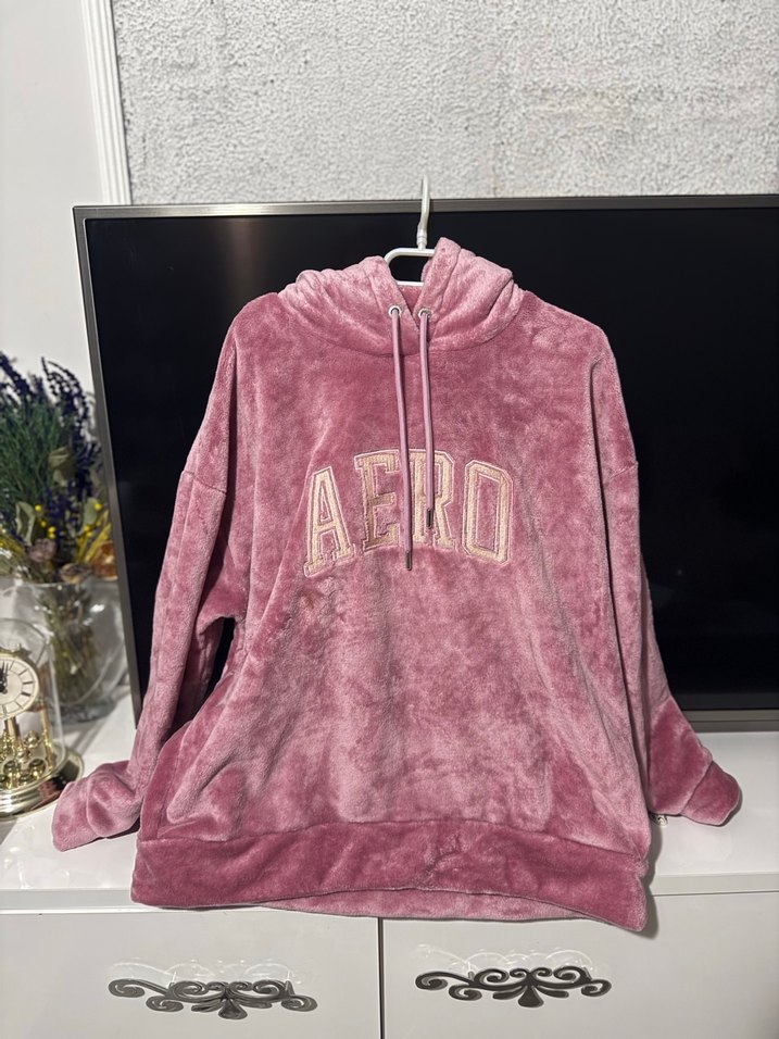 Pembe Kapüşonlu Kadın Sweatshirt - Görsel 2