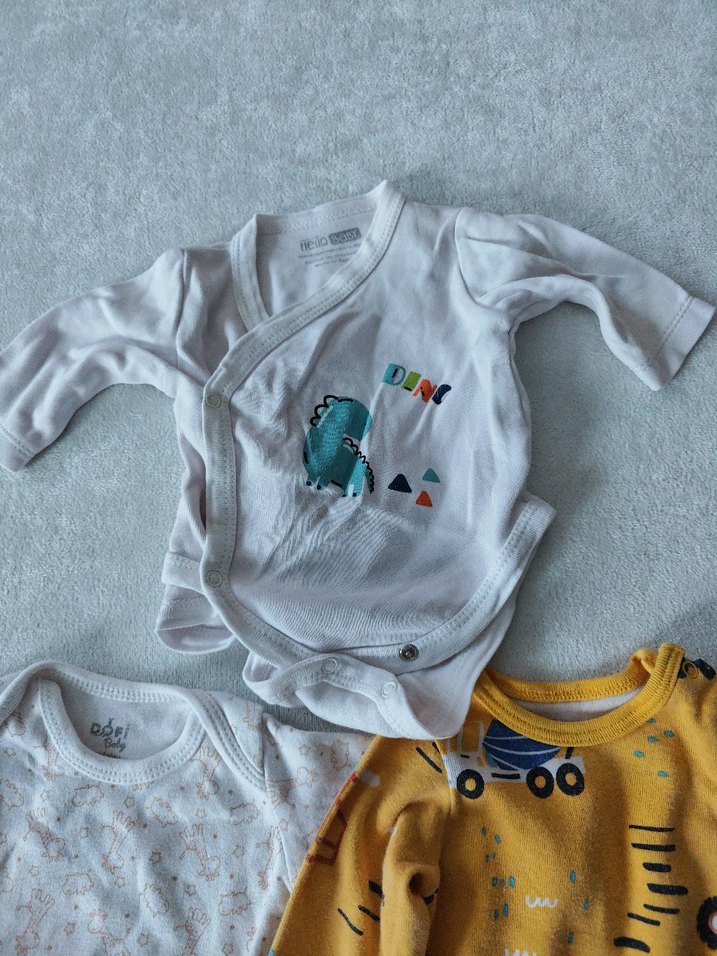 Uzun Kollu Sarı Örme Bebek Body - Görsel 2