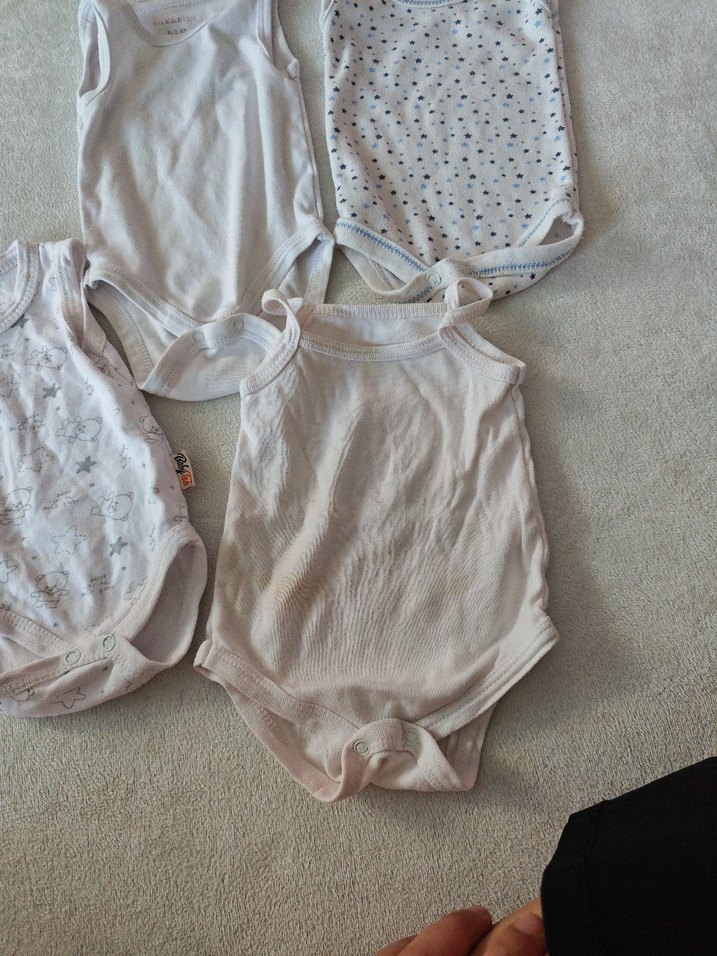 Pamuklu Beyaz ve Gri Erkek Bebek Atlet Bodysuit - Görsel 4