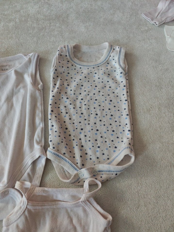 Pamuklu Beyaz ve Gri Erkek Bebek Atlet Bodysuit - Görsel 3