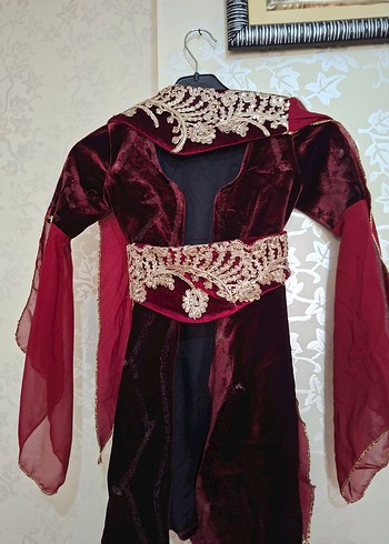 Bordo Uzun Kollu Nakışlı Henna Elbise 3 yaşa uygundur