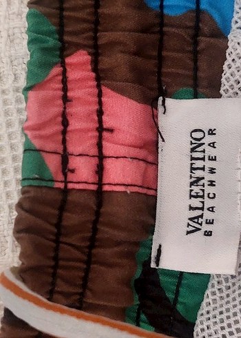 Valentino Düğmeli Çok Renkli Kamuflaj Erkek Mayo