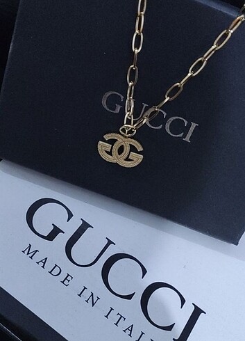 Gucci kolye ambalajında etiketli sıfır ürün 