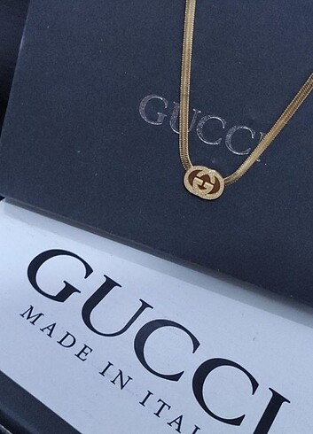Gucci kolye ambalajında etiketli sıfır 
