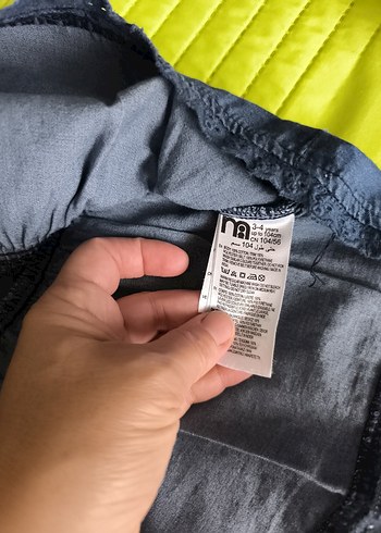 4 Yaş Beden Düğmeli Uzun Kollu Kot Kız Elbise