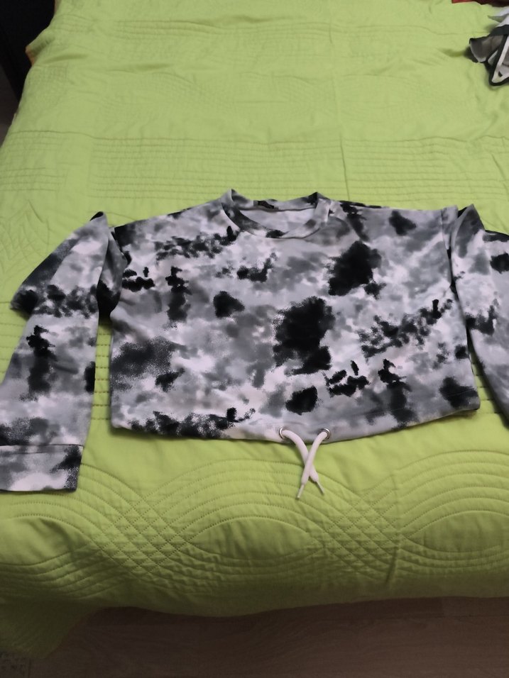 Mavi Batik Desenli Kadın Sweatshirt - Görsel 3