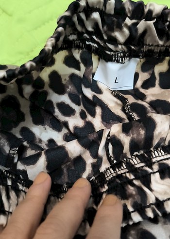 Kadın Leopar Desenli Mini Rahat şort - Görsel 2