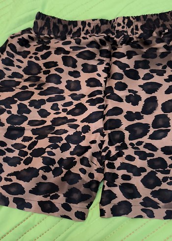 Kadın Leopar Desenli Mini Rahat şort - Görsel 8