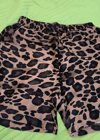 Kadın Leopar Desenli Mini Rahat şort - Görsel 5