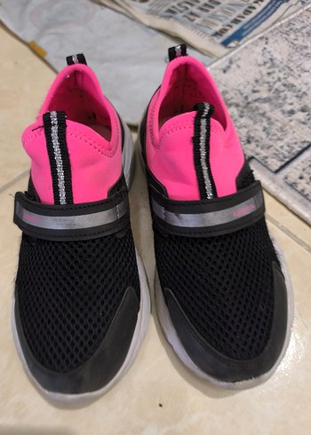 Kız Çocuk Pembe Gri Spor Ayakkabı - Görsel 6