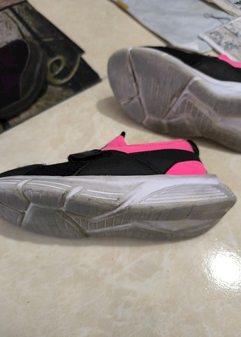 Kız Çocuk Pembe Gri Spor Ayakkabı - Görsel 4