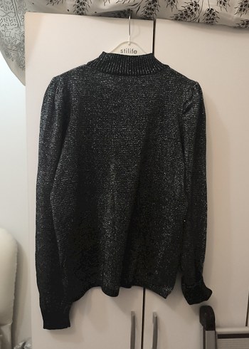 Gri Boğazlı Örgü Kadın Kazak - Görsel 5