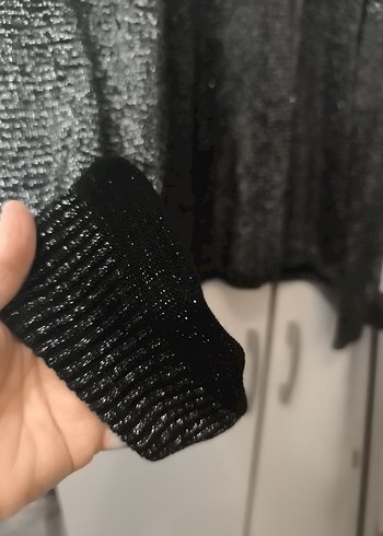 Gri Boğazlı Örgü Kadın Kazak - Görsel 2