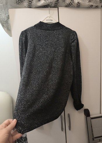 Gri Boğazlı Örgü Kadın Kazak - Görsel 8