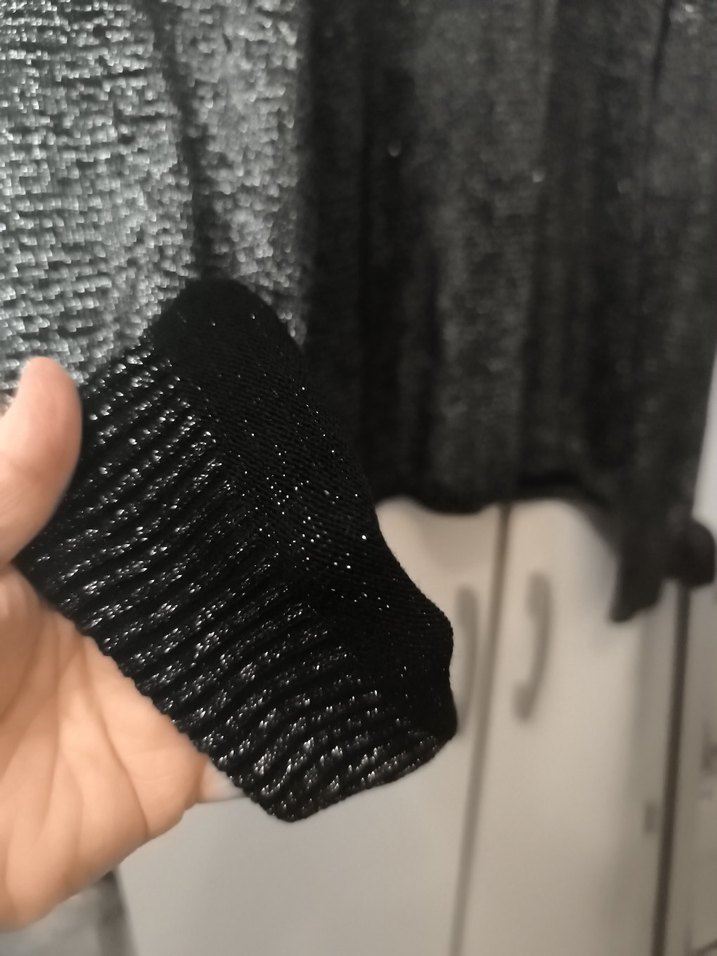 Gri Boğazlı Örgü Kadın Kazak - Görsel 2