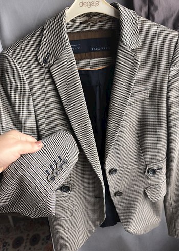 Bej Ekose Desenli Blazer Ceket - Görsel 2