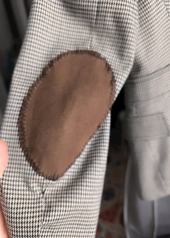 Bej Ekose Desenli Blazer Ceket - Görsel 6