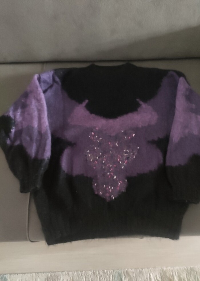 Vintage El örgüsü bayan kazak  - Görsel 3