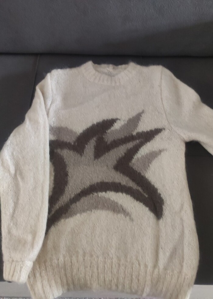 Vintage el örgüsü bayan kazak  - Görsel 2