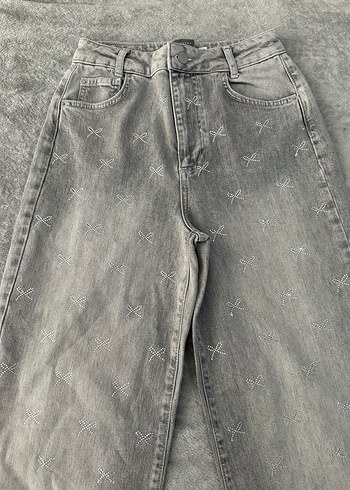 s Beden MINT VELVET marka Taşlı Gri Jean