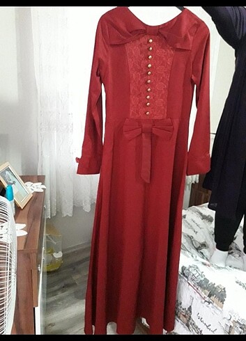 40 Beden bordo Renk Elbise